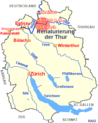 RAOnline Schweiz: Wanderungen in den Thurauen (Kanton Zürich) - Klosterinsel Rheinau