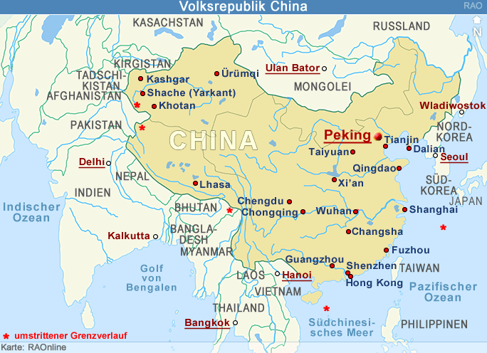 RAOnline EDU Geografie: Karten - Asien - Volksrepublik China