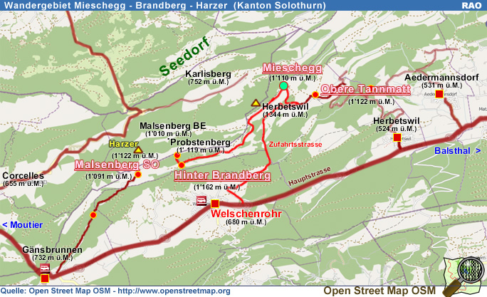 Scheltenpass - Schoenenberg - Mieschegg - Scheltenpass